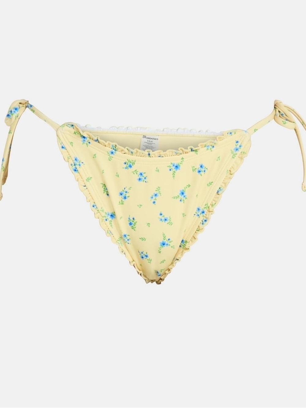 No Boundaries Floral Print Side Tie Bikini Bottoms with Lettuce Edge